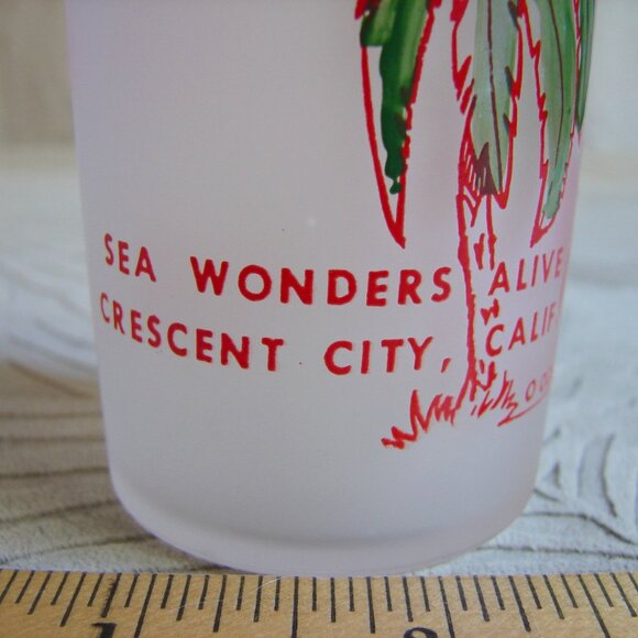 Sea Wonders Alive, Crescent City CA 'Say When' SHOT GLASS, 1940-50s Hazel Atlas - Picture 5 of 8